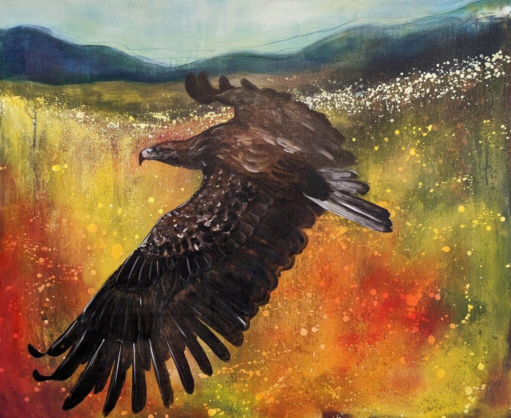 Taidemaalaus kotkasta.